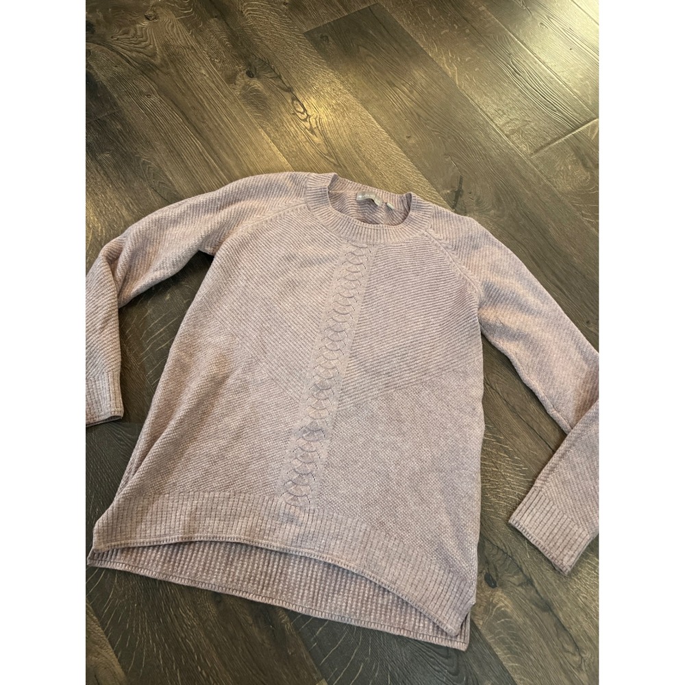 Evolution by Cyrus Light Mauve Ribbed Knit Textured Sweater Size S